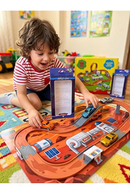 7cm 4-Piece Racing Themed Hand-Push Mini Figure Decoration Educational Toy Car Set
