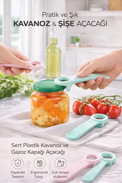 Hard Plastic Jar Opener & Soda Bottle Opener Multi-Purpose Ergonomic - 1 Pc