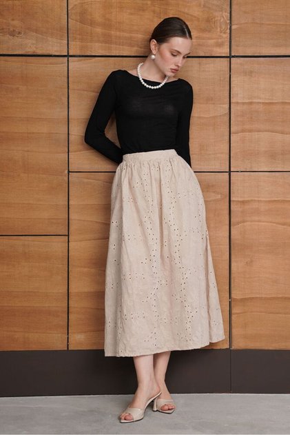 Brode Long Skirt - Stone | F2080 - Stone
