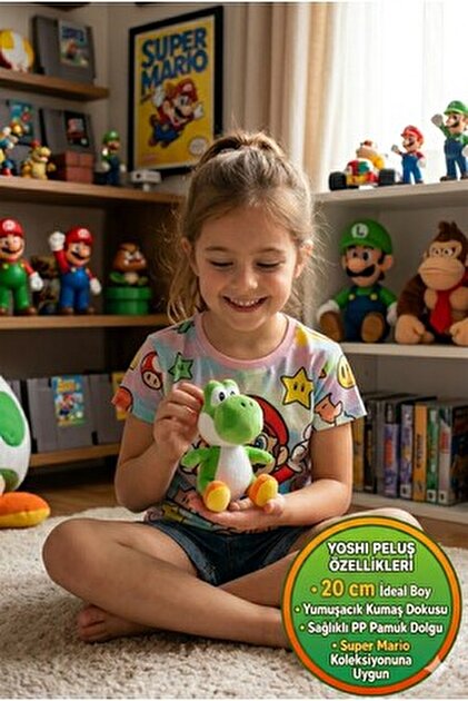 Super mario Nintendo Pelüş 20 cm Yoshi Ayakta, Pembe - Fiyatı