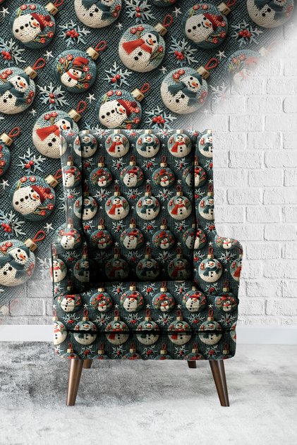 Snowman 01 3D Digital Printed Upholstery Sofa Fabric Good Quality Fabric That Is Not Easy to Stretch and Fade