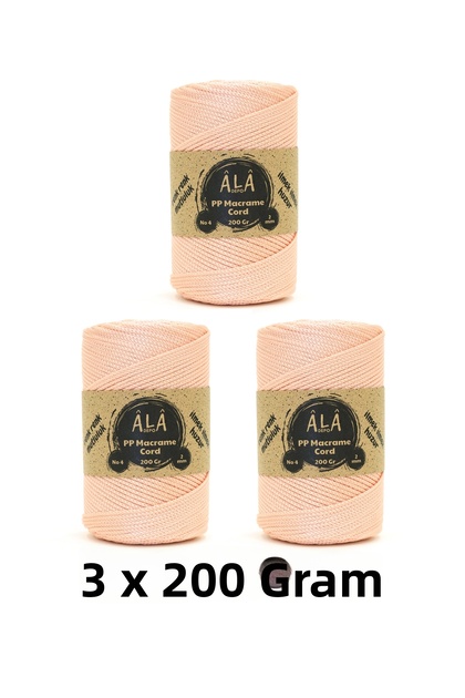 2 mm - 200 Gr Polyester (Pp) Macrame Cord 230 Mt Polyester Macrame Cord Supla Bag Thread (3 Pcs)