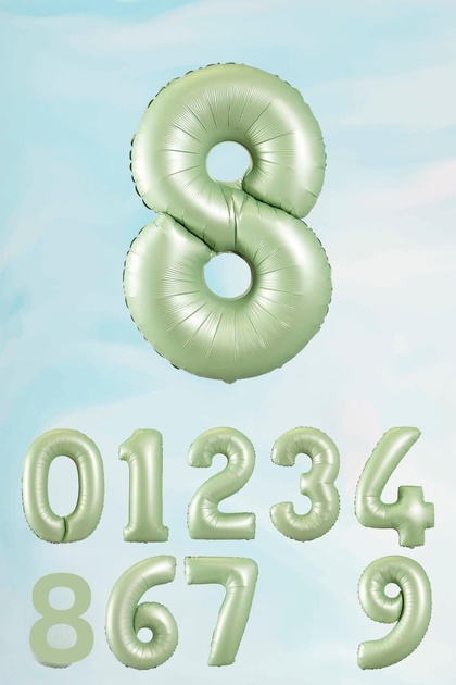 8 Years Old Retro Green Number Balloon 80 cm 8 Years Old Birthday Balloon