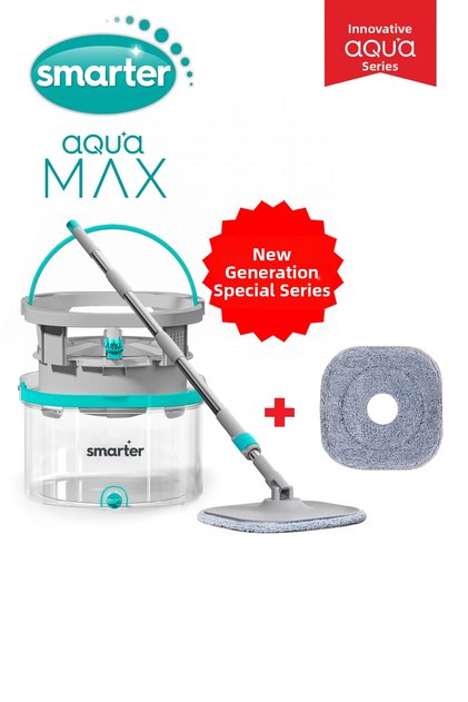 Aqua Max Special Series Transparent Clean & Dirty Water Separation Double Bucket Replacement Cleaning Set Mop Mop