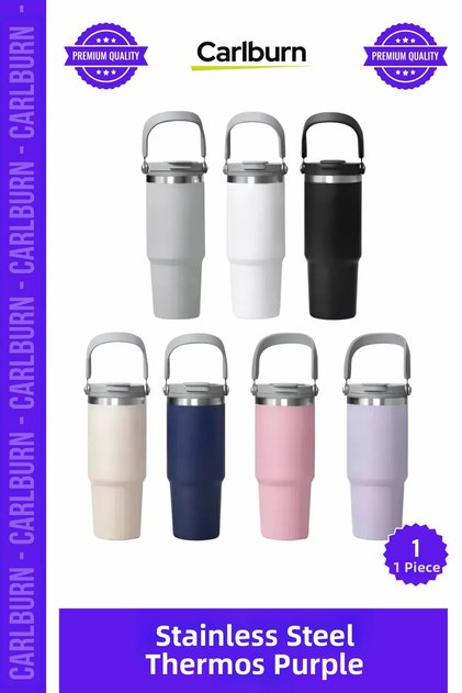 Special Production Stainless Heat-Protecting Vacuum-Sealed Leak-Proof 500ml Matte Ergonomic Steel Thermos Purple