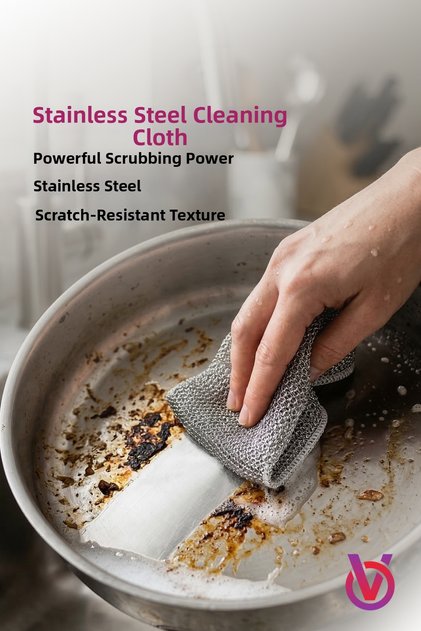 Multi-Purpose Inox Wire Cleaning Cloth Hygiene Dishcloth Single Layer Non-Scratch Tough Dirt Cloth (10 Pieces)