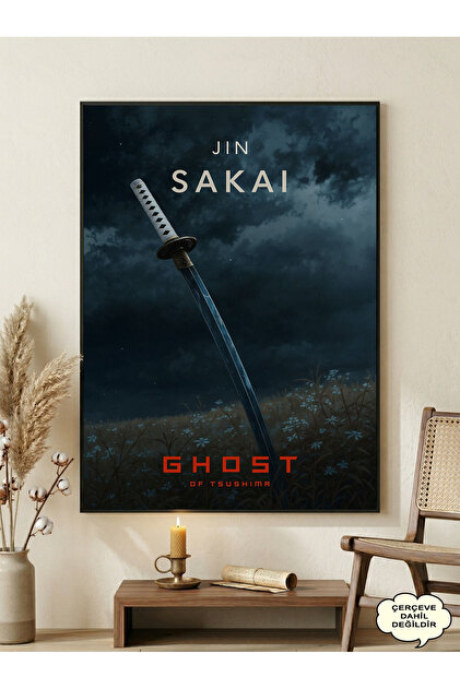 postercraft Jin Sakai Ghost of Tsushima Modern Panel Tablo Poster