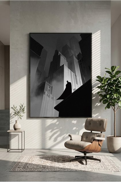 Batman Shadow Style Art Ahşap Tablo Poster (Çerçevesiz)