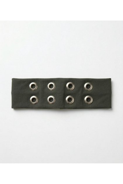 Haki Metal zımbalı delikli y2k pinterest pamuklu esnek yumuşak saç bandı punk Bandana 6.5cm