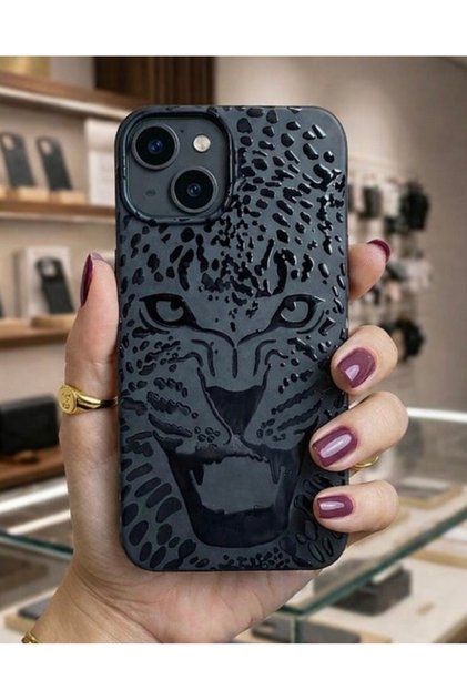 İphone 13/14/15 Uyumlu Leopar Deseli Silikon Kılıf