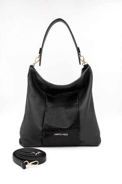 Santa Polo Martina 30% Real Leather Women's Shoulder Bag - Multi-Compartment, Double Strap Bag