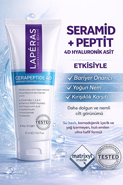 LAPERAS Bariyer Onarıcı Yüz Kremi | Seramid Peptit & 4D Hyaluronik