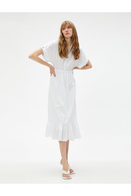 Shirt Dress Short Sleeve Ruffles