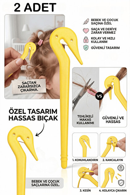 MAGIC STICK roll up beanie　3点セット TRK Plastik TRKPlastik Çocuk Saç Lastiği Kesici Acısız Toka