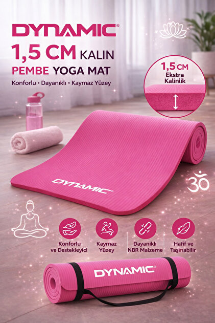 Dynamic Nbr 1,5 Cm Deluxe Foam Pilates Minderi & Yoga Mat-fuşya