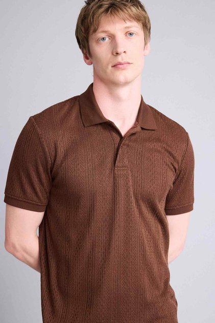 Regular Fit Polo Yaka Kısa Kollu Triko Tişört C4140AX24SM