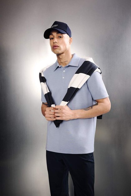 Standard Fit Polo Collar Sportsman Modal Short Sleeve T-Shirt F9834Ax26Sp