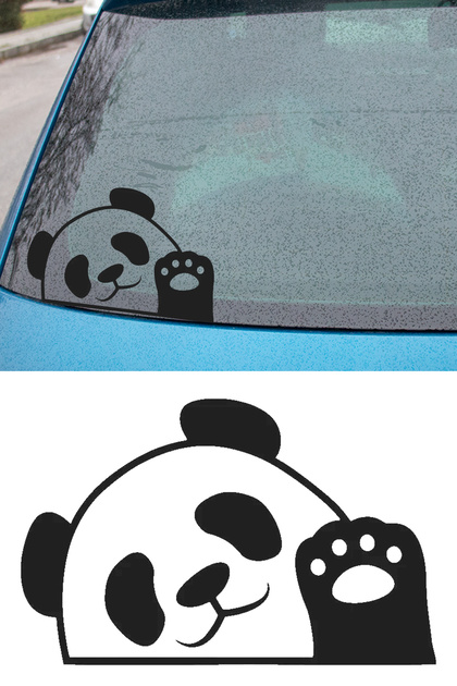 Waving Panda Official Auto Car Glass Sticker Decal for Computers,Trucks, Motorcycles