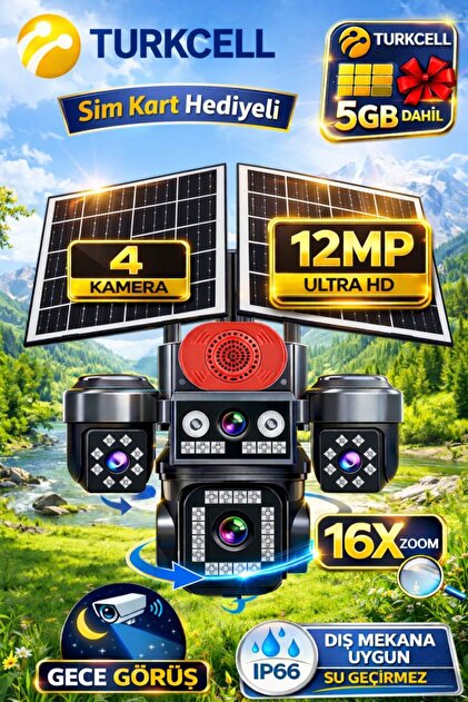 Ventus ONQAM SG4474 12MP 4 Lens 4G Çift Solar Panel AOV Gece Görüş
