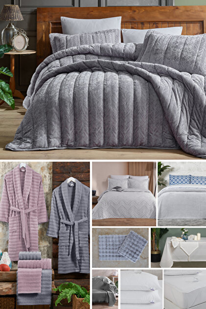 Elart Çeyiz Paketi 48 Parça Kadife Comfort Royal Gümüş - Fiyatı