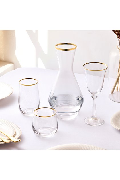 Crystalite 2 Gold 37 Piece Water Set for 12 People
