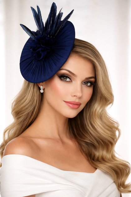Blue Feathers Gelin Nikah Düğün Saç Aksesuarı