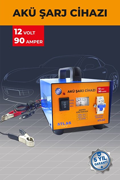 AKÜ ŞARJ CİHAZI 12 VOLT 90 AMPER 5 YIL GARANTİ