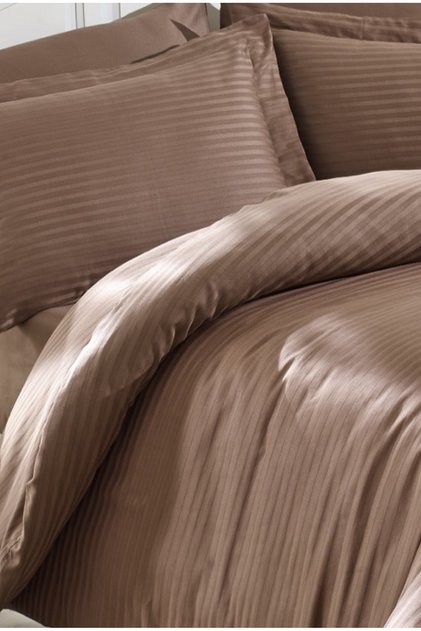 Striped Satin | Yollu Saten | Hotel Type Satin Duvet Cover Set Single Size 100% Cotton