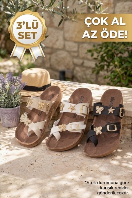 3-Piece Daily Slipper Set with Accessories