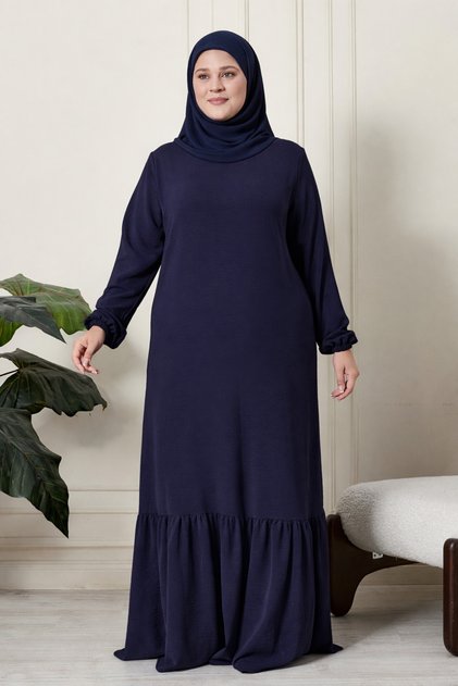 Summer Women's Plus Size Dress Pleated Women's Ayrobin Fabric Muslim Dress