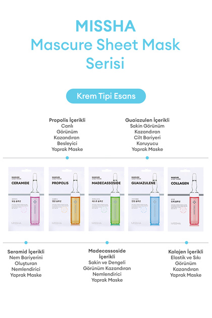 Missha Glutatyon İçerikli Aydınlatıcı Yaprak Maske Mascure Whitening  Solution Sheet Mask Glutathione