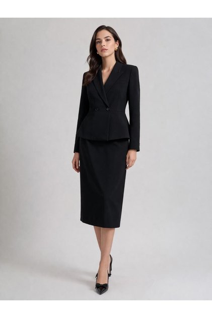 Kadın Blazer Ceket Kalem Etek Takım - Ofis & Şık