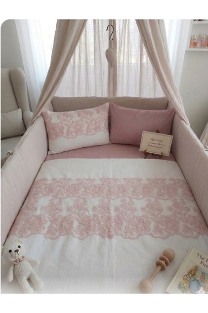 Lace Baby Duvet Cover Set Powder – 100X150 cm