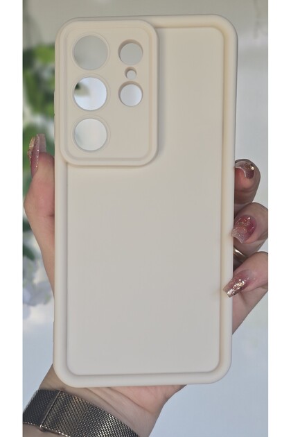 Samsung Galaxy S26 Ultra Compatible Shockproof Matte Cream Case with Corner Support