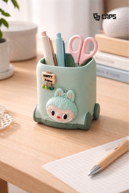 Labubu Pen Holder Desktop Organizer - Cute Decorative Pen Holder - Office & Study Desk Organizer