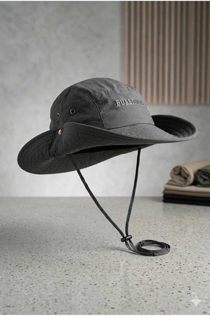 Unisex Outdoor Safari Hat Drawstring Wide Brim Camping Fisherman