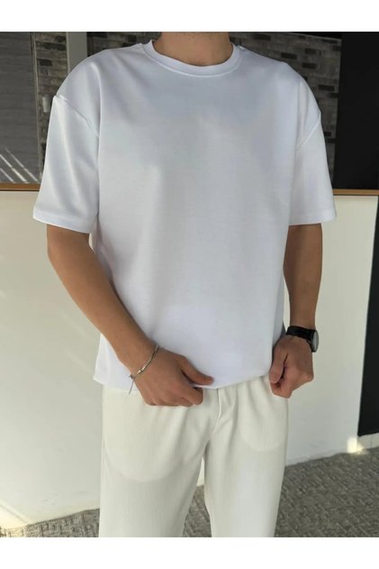 Duble Face Kumaş Oversize Tişört