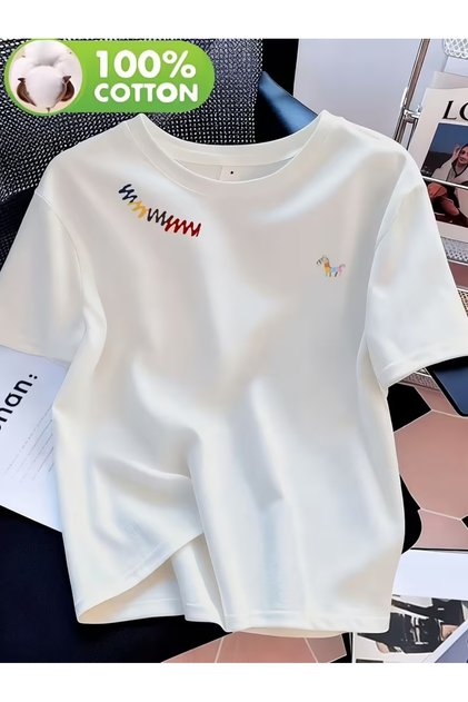 Unisex Printed Oversize Crew Neck T-shirt