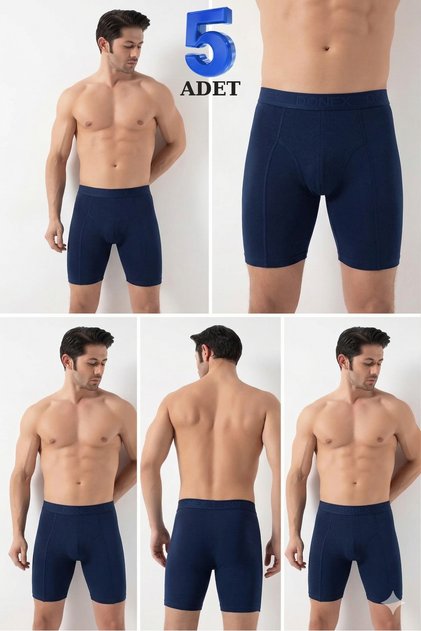 Men's Long Leg Stretch Fabric 5-Pack Boxers