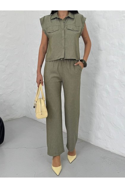 Women's Short Sleeve Shirt and Pants Set