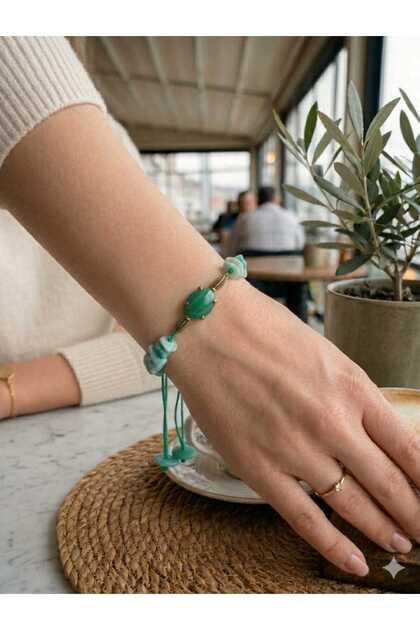 Amazonite Natural Stone Women's Bracelet for Virgo, Aquarius, Capricorn Signs