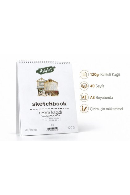 Üstten Spiralli A3 Sketch Pad 120gr Resim Defteri 40yp