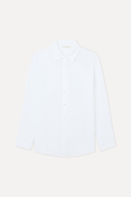 Women's Orange Long Sleeve Linen Shirt