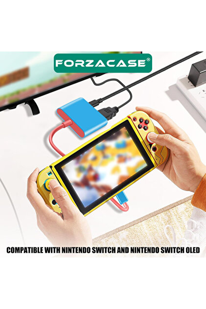 Forzacase Nintendo Switch 1-2 için 3in1 Type C HDMI TV Adaptörü