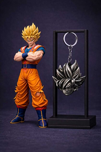 mdm style Dragon Ball Goku Metal Anahtarlık – Premium Gümüş Renk