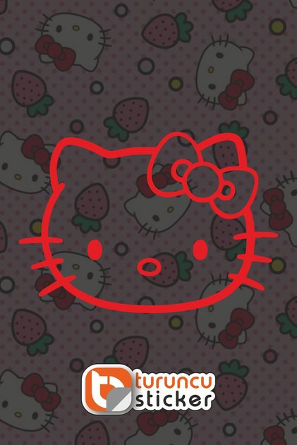 Hello Kitty Sticker Etiket 10x7 cm – Araç – Motor – Laptop - Kask Etiket Sticker