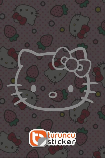 Hello Kitty Sticker Etiket 10x7 cm – Araç – Motor – Laptop - Kask Etiket Sticker