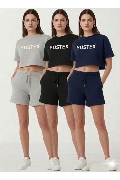 Women's 3-Pack Shorts Set - Black Gray Navy Blue High Waist Cotton Sports Shorts - Basic Casual Shorts