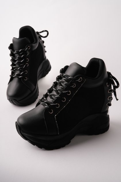 Dnr-446 Hidden Heel Back Tie Detailed Sports Shoes
