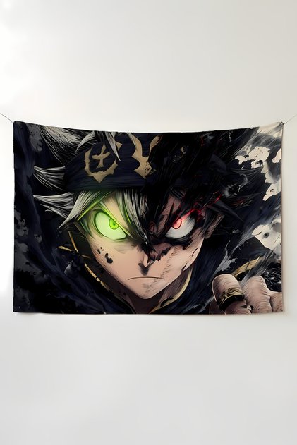 Black Clover Asta Wall Covering – Large Size Tapestry Wall Carpet, Game Anime Movie Room Decor